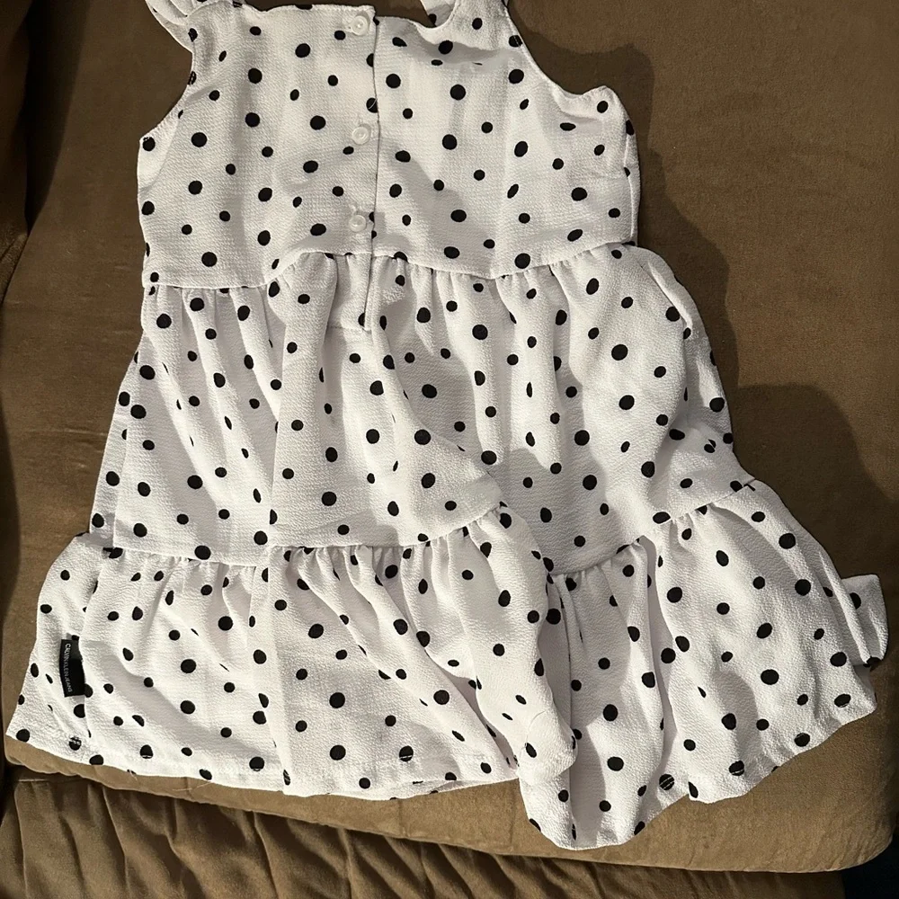 Calvin Klein White and Black Polka Dot Sundress 5/6 NWOT - Picture 3 of 3